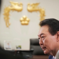 South Korean President Yoon Suk-yeol speaks during an interview in Seoul on Monday. | REUTERS
