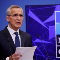 NATO Secretary-General Jens Stoltenberg speaks during a news conference at the alliance\'s headquarters in Brussels on Friday. | REUTERS