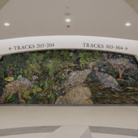 “The Spring,” a mosaic by the artist Kiki Smith in the new Grand Central Madison station, features wild turkeys. Creating this contribution to a major new chapter in the city’s infrastructure took Smith two years. The terminal is set to open in December. | Vincent Tullo / The New York Times
