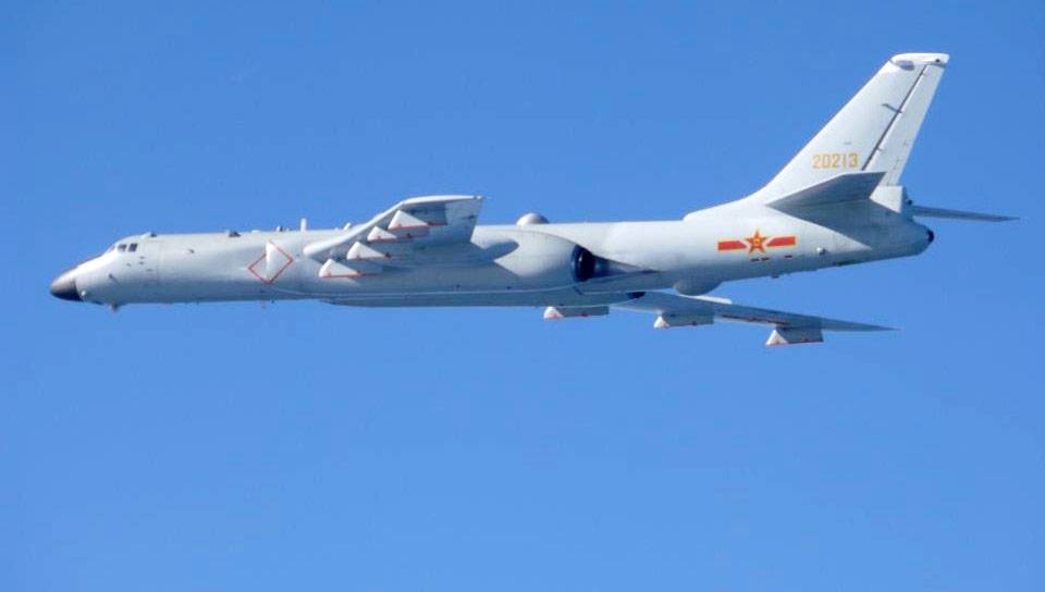 China's H-6 bombers flew above the Sea of Japan and the East China Sea on Wednesday, according to the Defense Ministry. | DEFENSE MINISTRY / VIA KYODO
