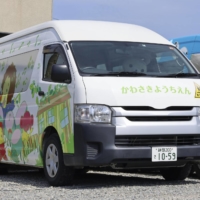 A 3-year-old girl died of heatstroke in this van used by her kindergarten in Shizuoka Prefecture after being left inside for five hours on Sept. 5. | KYODO