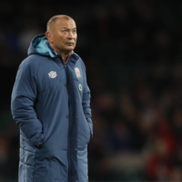 England coach Eddie Jones looks on ahead of the Autumn Nations Series International rugby union match between England and South Africa at Twickenham stadium, in London, on Nov. 26.  | AFP-JIJI
