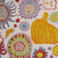 Those passing through the Grand Central Madison terminal in New York will encounter a 120-foot-long one by Yayoi Kusama. The work is an extension of her surreal and humorous “My Eternal Soul” series. | VINCENT TULLO / THE NEW YORK TIMES