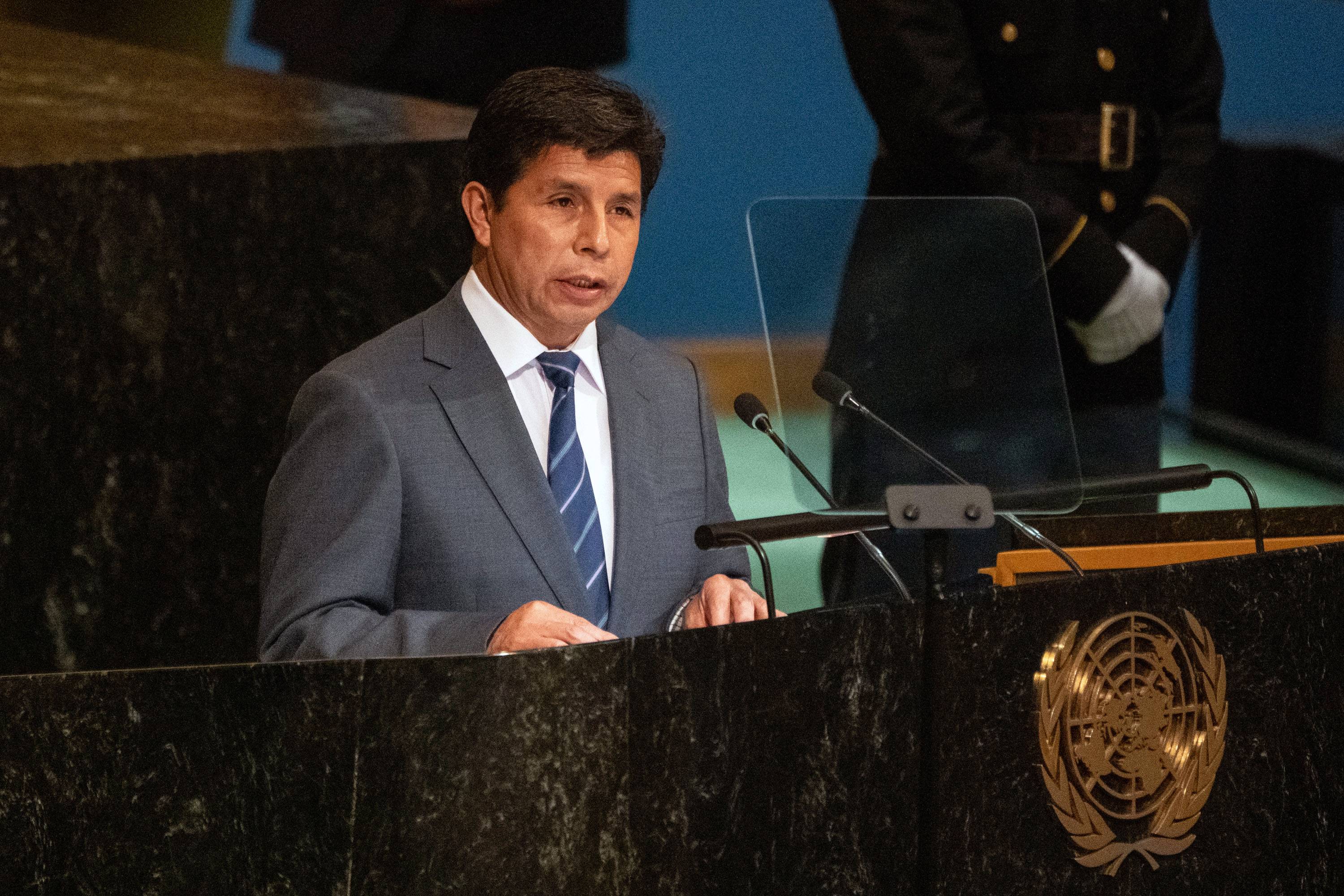 Castillo addresses the United Nations General Assembly in New York in September. | Haiyun Jiang / The New York Times