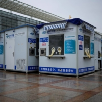 Closed COVID-19 testing booths outside Shanghai Railway Station as coronavirus outbreaks continue in the city Thursday. | REUTERS