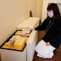 Morohoshi keeps a stock of emergency food inside her family\'s bomb shelter. | REUTERS