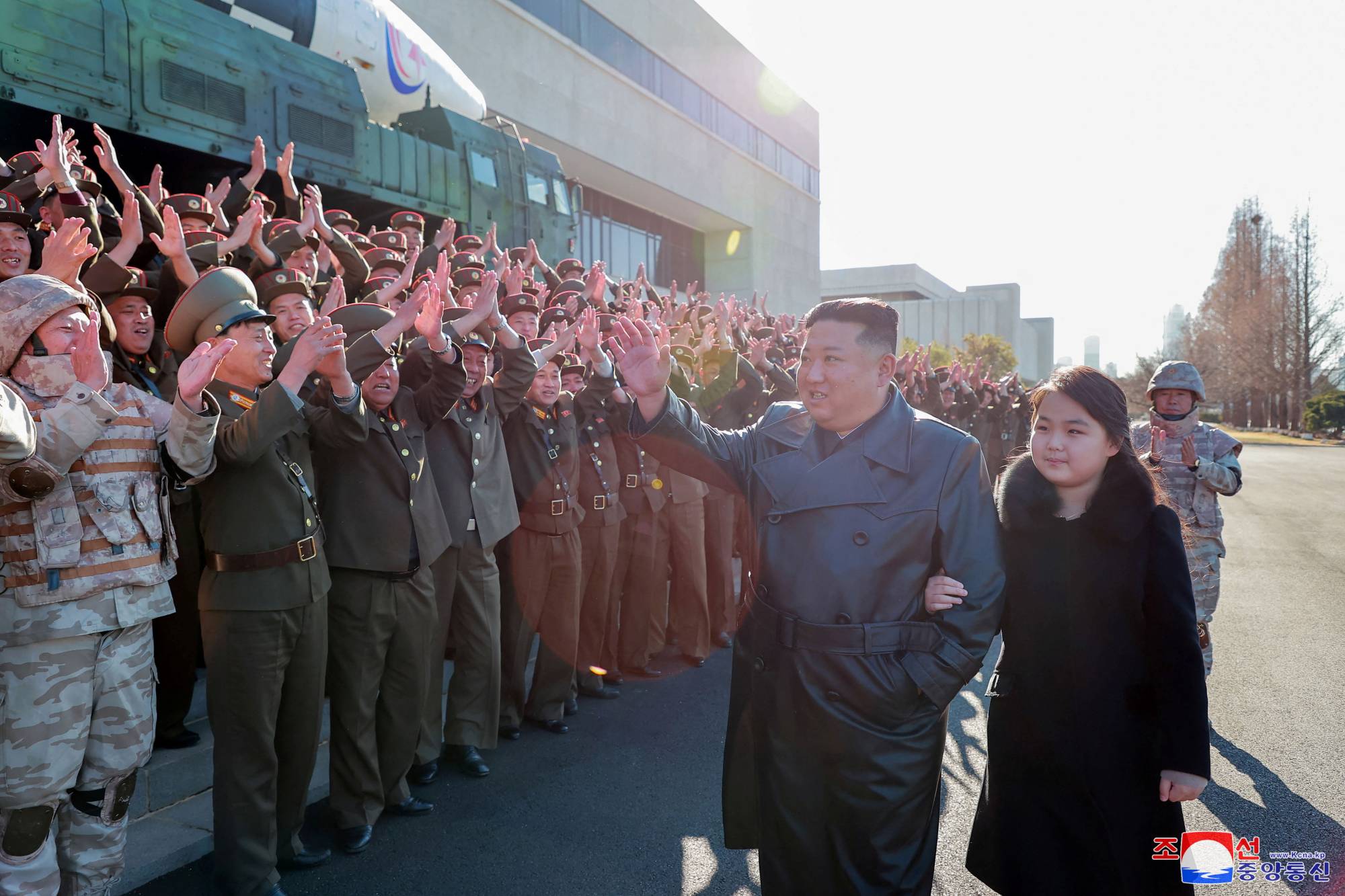 North Korean leader Kim Jong Un and his daughter on Nov. 27 | KCNA / via REUTERS 