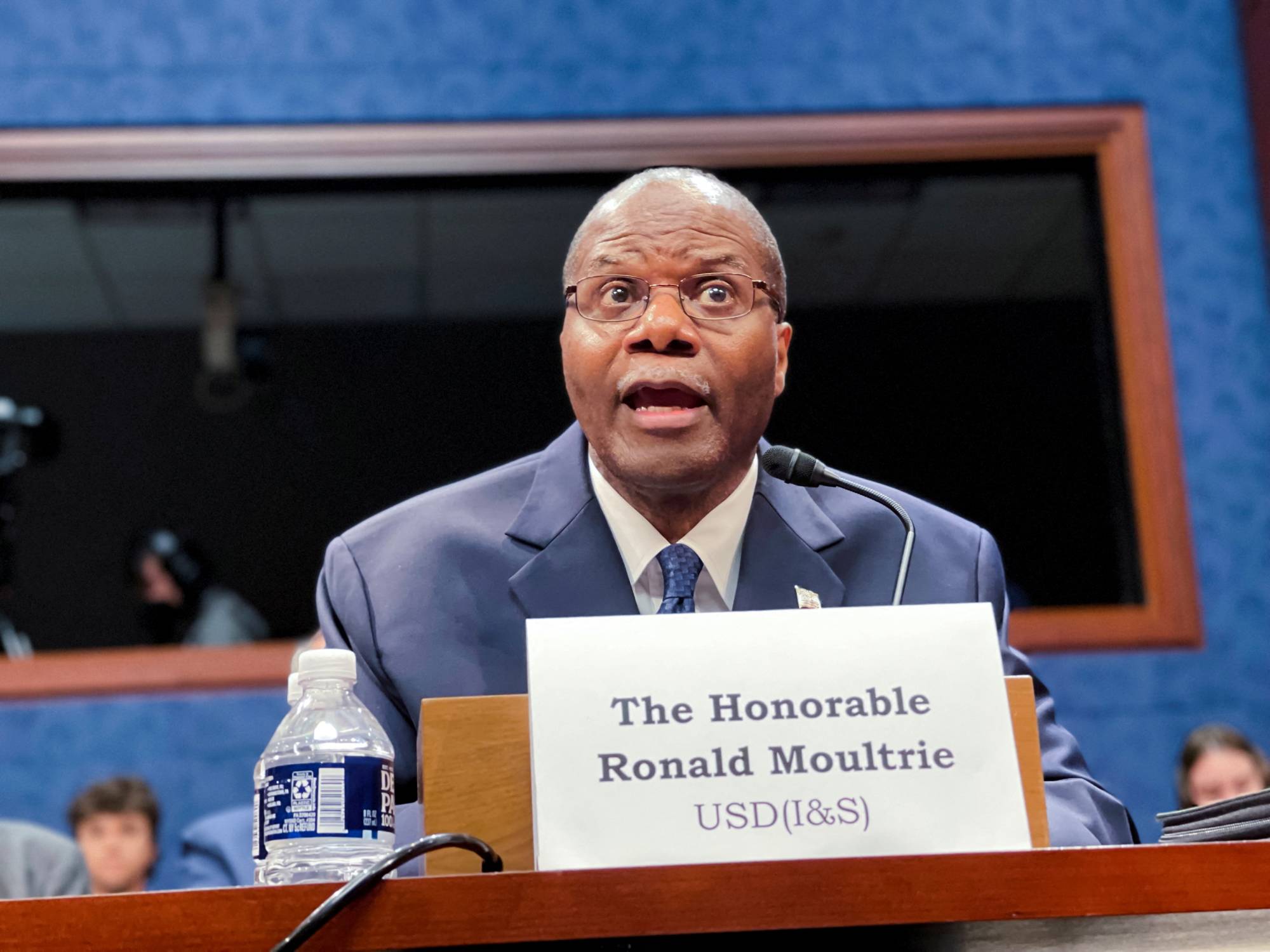 Ronald Moultrie, who oversees a newly formed Pentagon-based UAP (unidentified aerial phenomena) investigation team as U.S. Under Secretary of Defense for Intelligence & Security, testifies in May about these phenomena during a hearing before a U.S. House of Representatives intelligence subcommittee. | REUTERS