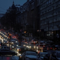 Traffic in Kyiv on Friday after Russian missile strikes knocked out power and forced the city\'s subway to stop 
 | REUTERS