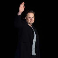 Elon Musk speaks during a press conference at SpaceX\'s Starbase facility near Boca Chica Village in Texas on Feb. 10. Musk said on Tuesday that he will resign as chief executive of Twitter once he finds a replacement. | AFP-JIJI