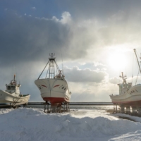Three boats by the sea | © OSCAR BOYD

