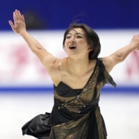 Kaori Sakamoto performs her short program during the national championships in Kadoma, Osaka, on Thursday. | KYODO