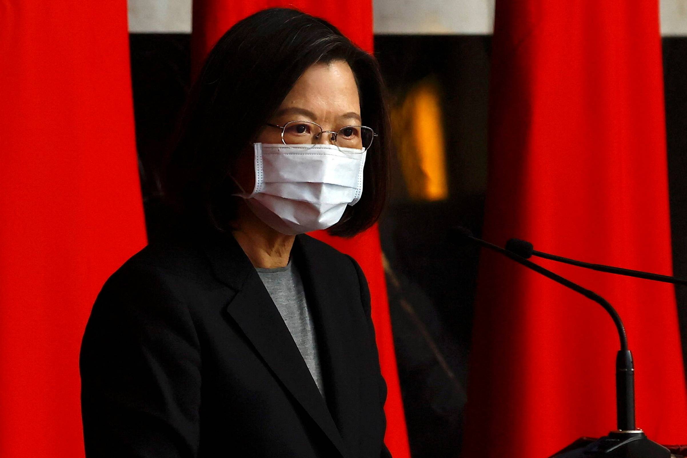 Taiwanese President Tsai Ing-wen gives a speech in Taipei on Monday | REUTERS