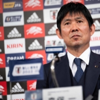 Japan\'s head coach Hajime Moriyasu attends a news conference in Narita, Chiba Prefecture on Dec. 7, following their loss in the second round of the 2022 FIFA World Cup in Qatar.  | AFP-JIJI