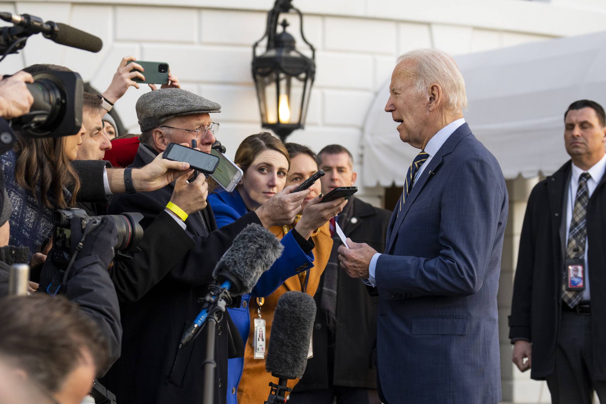 U.S. President Joe Biden speaks to journalists at the White House on Wednesday.  | DOUG MILLS / THE NEW YORK TIMES