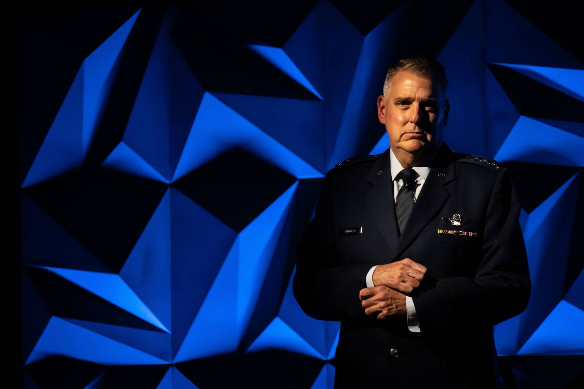 The U.S. Air Force's Air Mobility Command chief, Gen. Mike Minihan, speaks during the Airlift/Tanker Association Symposium in Denver last October. | U.S. AIR FORCE