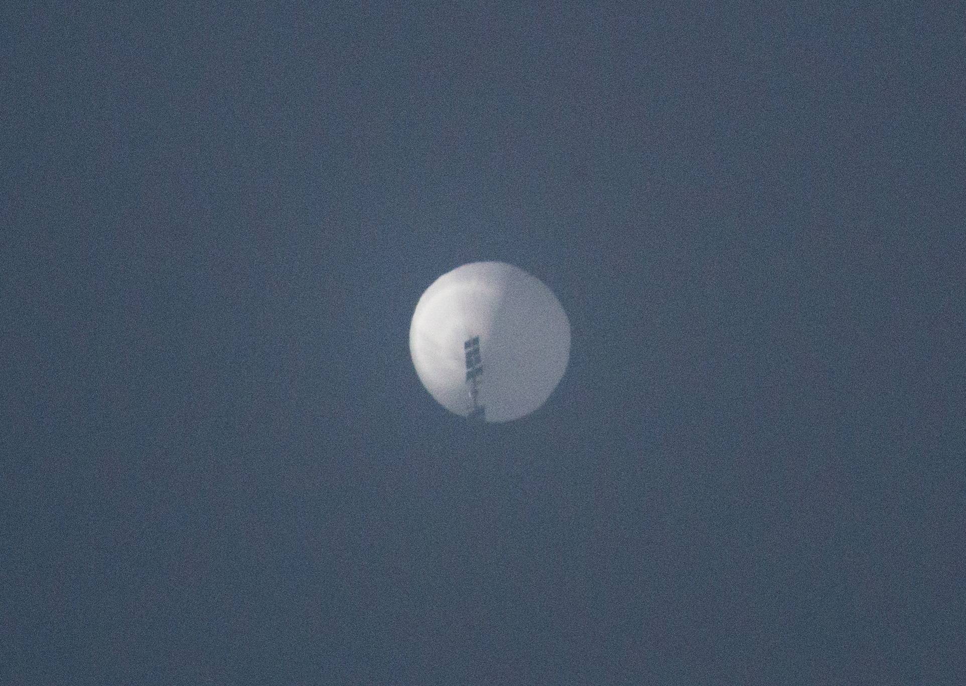 A balloon flies in the sky over Billings, Montana, on Wednesday in this picture obtained from social media. | Chase Doak / via REUTERS 