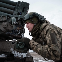 A Ukrainian serviceman near Bakhmut, Ukraine, on Tuesday. The last few weeks have seen Russia boast of its first gains for half a year. But the progress has been incremental. | AFP-JIJI