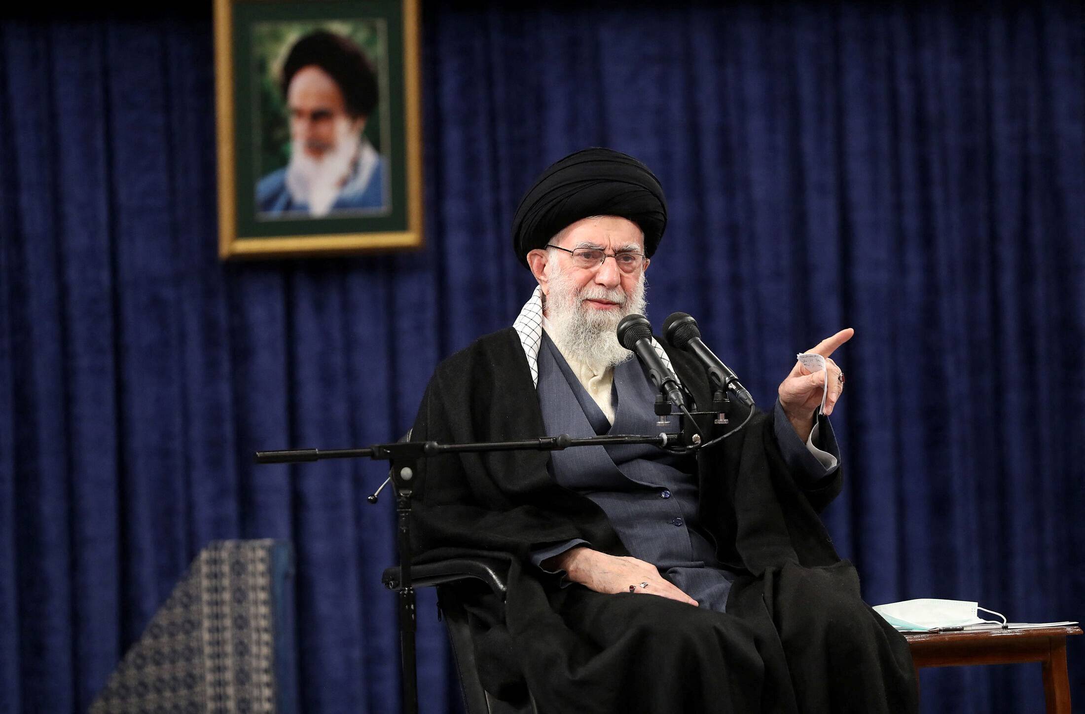 Iran's Supreme Leader Ayatollah Ali Khamenei speaks during a meeting in Tehran on Wednesday | Office of the Iranian Supreme Leader / West Asia News Agency / via REUTERS
