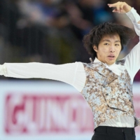 Kao Miura performs his free skate program during the Four Continents figure skating event in Colorado Springs, Colorado, Saturday.  | AFP-JIJI