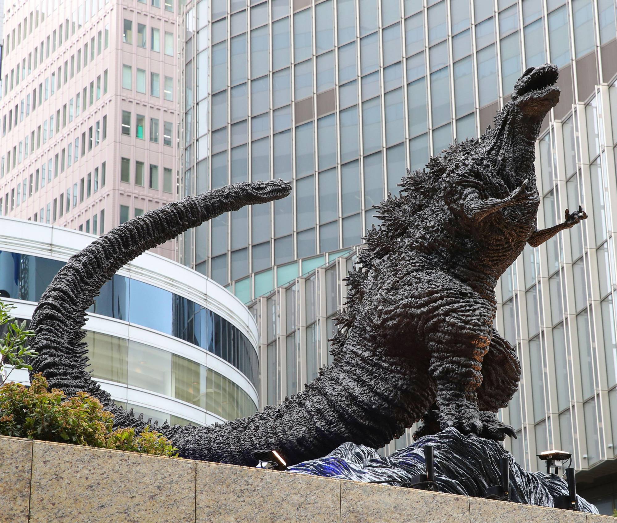 A Godzilla statue at a shopping mall in Tokyo  | Kyodo