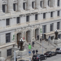 The exterior of the Fulton County Lewis R. Slaton Courthouse, where the Fulton County District Attorney\'s office is located, in Atlanta, Georgia, on Thursday. | REUTERS