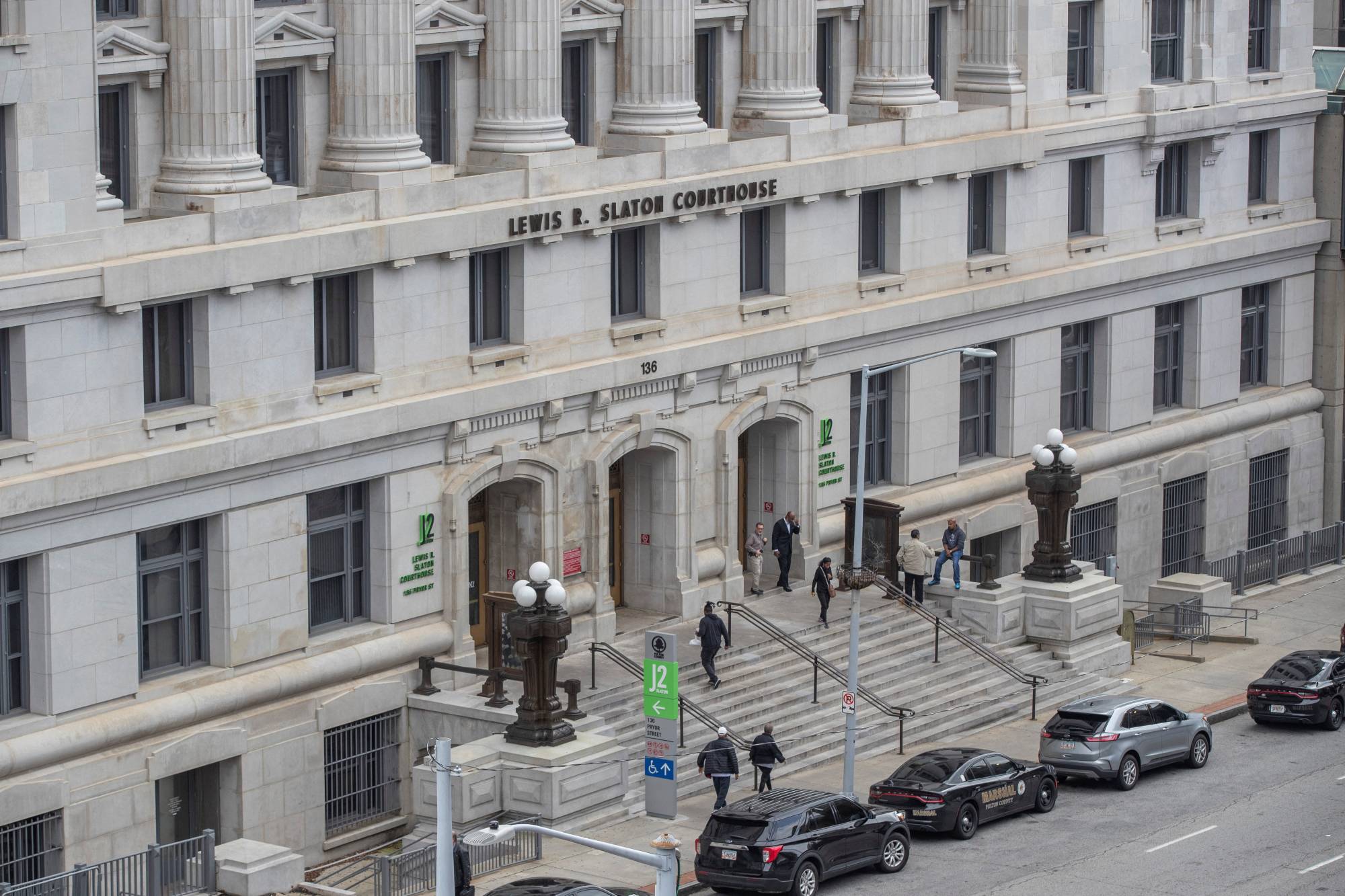 The exterior of the Fulton County Lewis R. Slaton Courthouse, where the Fulton County District Attorney's office is located, in Atlanta, Georgia, on Thursday. | REUTERS
