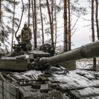 Ukrainian soldiers at a position in the Donbas region of eastern Ukraine on Tuesday | TYLER HICKS / THE NEW YORK TIMES