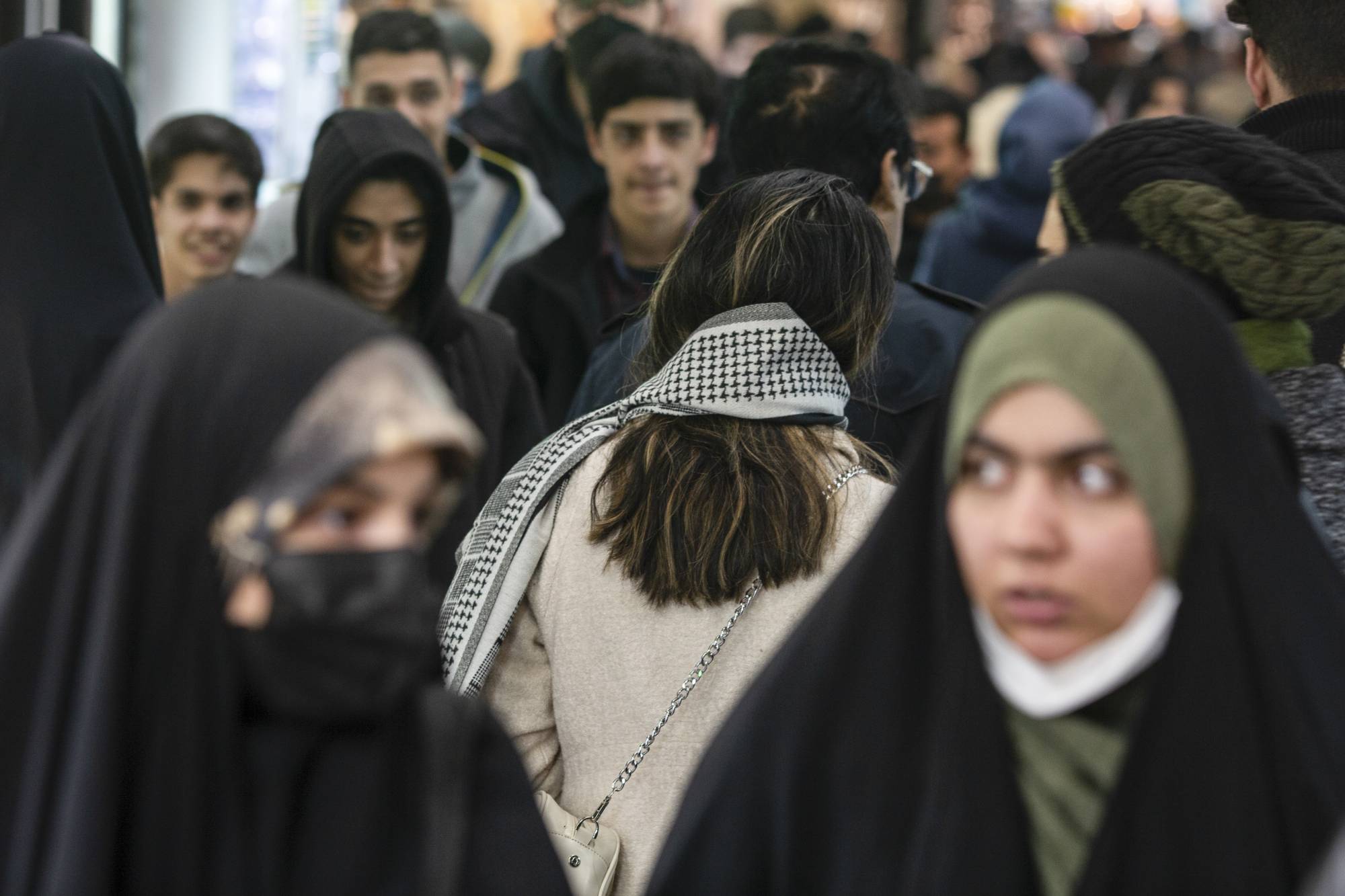 Their hair long and flowing or in ponytails, women in Iran flaunt their locks