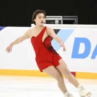 Kaori Sakamoto competes during her free skate during the Challenge Cup in Tilburg, Netherlands, on Sunday. | KYODO