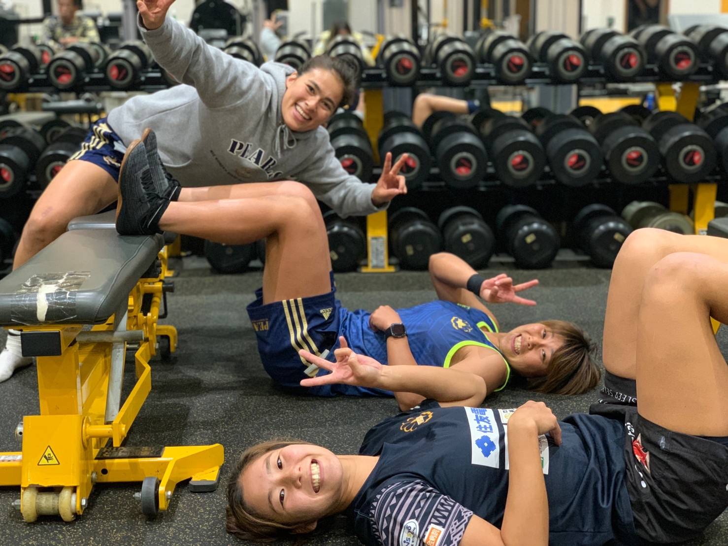 Reina Iizuka (in the back) sees growth taking place in women's rugby and cites the Olympics as being one of its main drivers.  | COURTESY OF REINA IIZUKA
