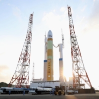 The Japan Aerospace Exploration Agency\'s H3 rocket on its launch pad last month.  | JAPAN AEROSPACE EXPLORATION AGENCY