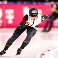 Miho Takagi competes in the 1,500-meter event at the world speedskating championships in Heerenveen, Netherlands, on Sunday. | AFP-JIJI