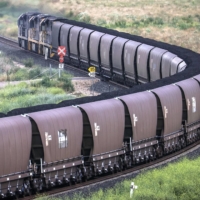 A freight train transports coal from the Gunnedah Coal Handling and Prepararation Plant, in Gunnedah, Australia. | BLOOMBERG