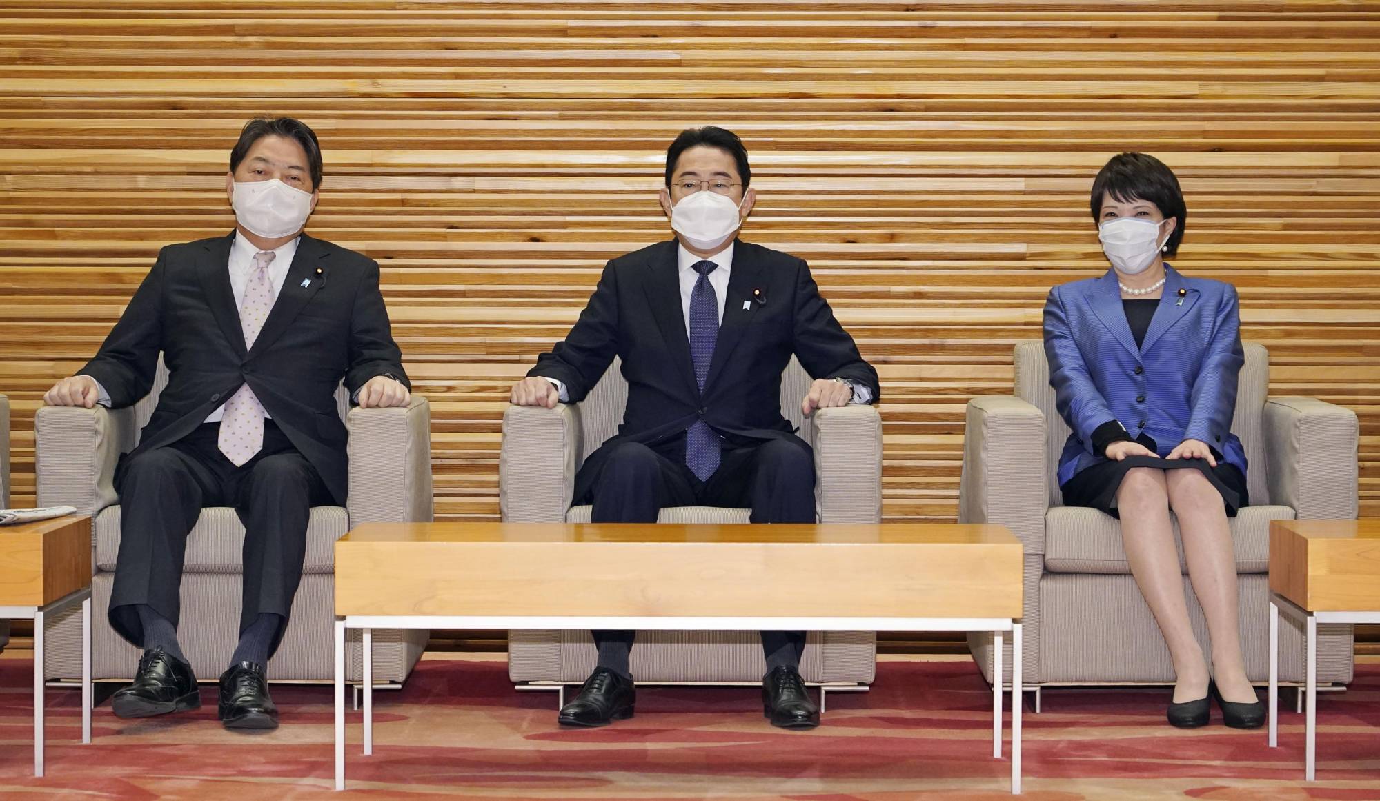 Prime Minister Fumio Kishida attends a Cabinet meeting at the Prime Minister's Office in Tokyo on Tuesday. | KYODO