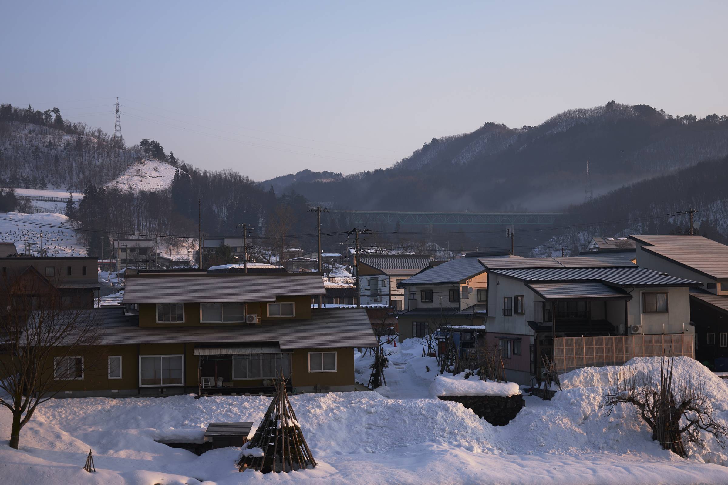 The town of Nishikawa at the foot of sacred Mount Gassan is covered by snow for more than one third of the year. | KOUTAROU WASHIZAKI 