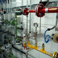 Pipes at a gas blending station that tests gas and hydrogen mixtures, in Oehringen, south western Germany | REUTERS