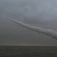 North Korea fires a \"strategic cruise missile\" from a submarine at an undisclosed location on Sunday. | KCNA / VIA REUTERS    