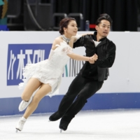 Former men’s No. 1 Daisuke Takahashi and ice dance partner Kana Muramoto will be aiming to improve on their 16th-place finish last year in Montpellier. | KYODO