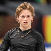 USA\'s Ilia Malinin takes part in a practice session during the ISU World Figure Skating Championships 2023 at Saitama Super Arena in Saitama on Tuesday. | AFP-JIJI