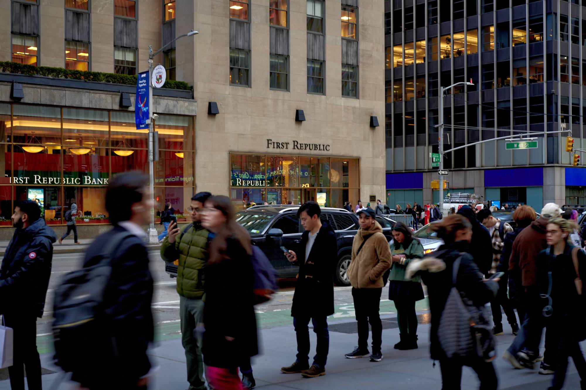 A First Republic Bank in New York. In the panic after Silicon Valley Bank collapsed, some small and medium-size businesses yanked their money from regional banks. | GABBY JONES / THE NEW YORK TIMES