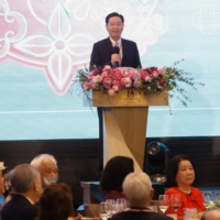 Taiwanese Foreign Minister Joseph Wu speaks during a Foreign Ministry reception in Taipei on March 17. | REUTERS