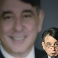Stanton, then-director of the American Institute in Taiwan, gives a speech in Taipei in March 2010. | REUTERS