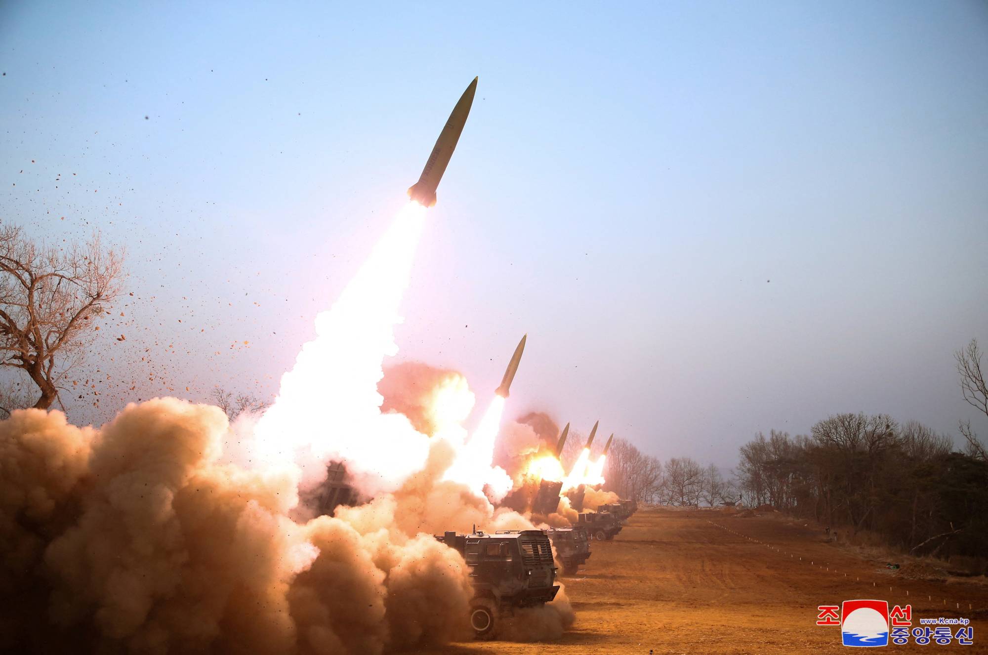 A fire assault drill at an undisclosed location in North Korea on March 10 | KCNA / via REUTERS