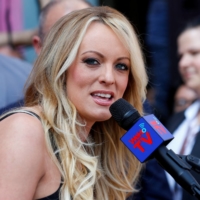 Stormy Daniels speaks during a ceremony in her honor in West Hollywood, California, in May 2018. | REUTERS