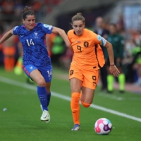 The Netherlands\' Vivianne Miedema (left) will miss this year\'s Women\'s World Cup due to a knee injury. | REUTERS