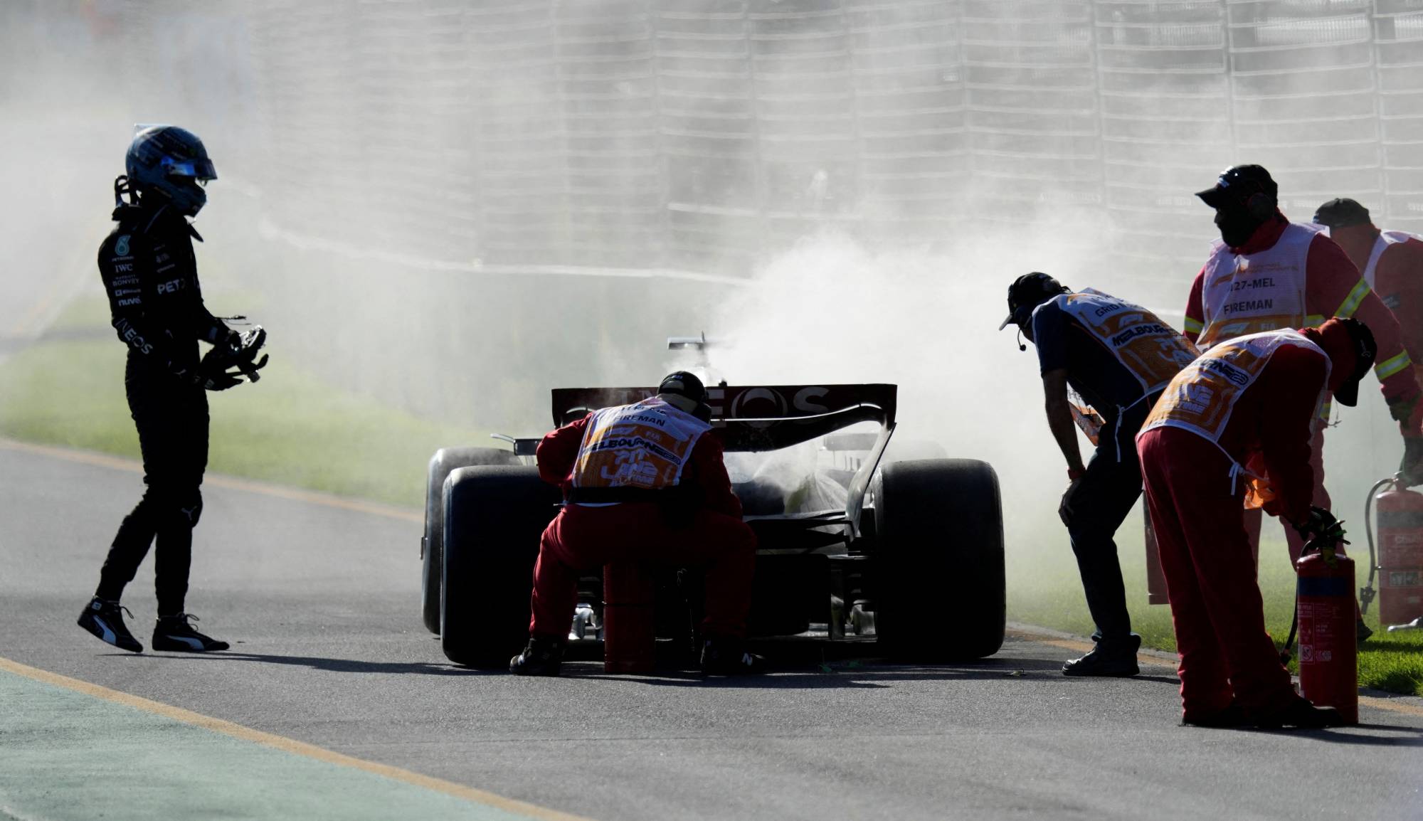 Sunday's Australian Grand Prix featured three red-flag stoppages, with two coming on the final two laps of the race. | POOL / VIA REUTERS