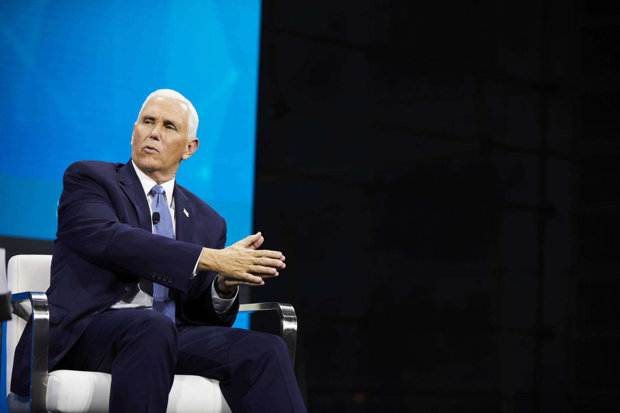 Former U.S. Vice President Mike Pence at the Lincoln Center in New York in November 2022. Pence will not appeal a federal judge’s ruling forcing him to testify in front of a grand jury investigating former U.S. President Donald Trump’s efforts to thwart the transfer of power after the 2020 election, an aide said Wednesday. | Winnie Au / The New York Times