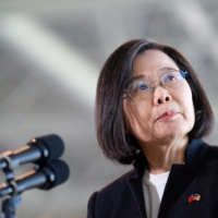 Taiwanese President Tsai Ing-wen, speaks during an event with U.S. House Speaker Kevin McCarthy at the Ronald Reagan Presidential Library in Simi Valley, California, on Wednesday. | BLOOMBERG