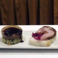NH Foods proposes various recipes for its newly launched foie gras food alternative, made mainly from chicken liver. | KYODO
